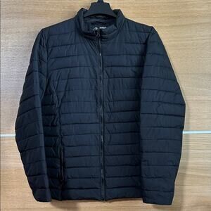 Indigo Star men’s Sz XL Classic Black Puffer Jacket zip pockets